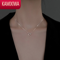 KAMIXIWA双环心形项链女S银轻奢小众设计锁骨链女2022年新款
