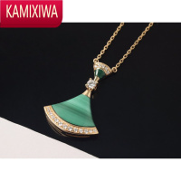 KAMIXIWAins轻奢银大号扇形裙子项链白贝粉贝母吊坠锁骨链玫瑰金气质