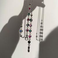 KAMIXIWA小宝s银复古彩虹骰子口罩链眼镜链毛衣项链女轻奢高级感小众