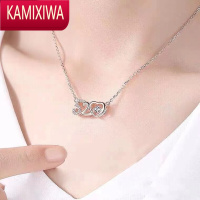 KAMIXIWA520灵动项链女银跳动的心锁骨链时尚个性网红吊坠情人节送礼物