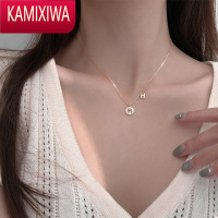 KAMIXIWA韩国玫瑰金英文字母项链女银轻奢小众设计感不褪色网红锁骨链女