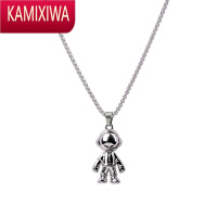 KAMIXIWA宇航员项链男士潮流吊坠韩版小众银简约时尚饰品t恤链子送男友
