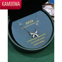 KAMIXIWA设计师DEER项链女小众设计感高级满钻蝴蝶结银送闺蜜