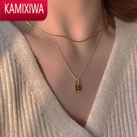 KAMIXIWAKKLUE风格探锁字母锁头项链女小众设计感轻奢银锁骨链叠戴