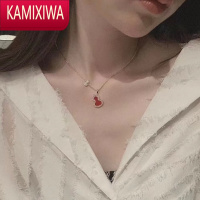 KAMIXIWA葫芦项链女福禄银镀玫瑰金轻奢小众红玉髓玛瑙绿麒麟吊坠