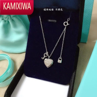 KAMIXIWA钥匙项链女t提夫尼s银心形锁头蒂芬尼love爱心吊坠锁骨链