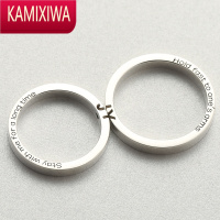 KAMIXIWAprincess字母戒指银 可定制手工情侣戒指私人订制个性戒指