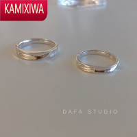 KAMIXIWADAFA定制刻字情侣戒指 S银不褪色简约对戒男女礼物银戒