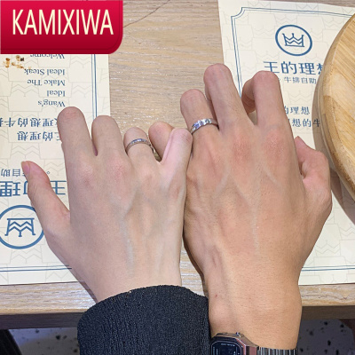 KAMIXIWAS银情侣戒指一对情侣款小众设计对戒法语纪念礼物送男朋友