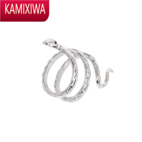 KAMIXIWA/黑头设计小众个性缠绕蛇形钛钢情侣戒指男女款