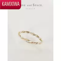 KAMIXIWA14K包金银金银撞色闪亮刻面麻花戒指女 欧美风轻奢精致小众尾戒