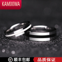 KAMIXIWA明星戚薇情侣戒指可刻字男女士婚礼对戒韩版单身尾戒指男戒