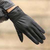 真皮手套男式冬季防寒保暖羊皮手套加绒加厚男士薄骑行皮手套