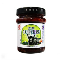 安多红牦牛肉酱爆下饭牛肉酱香菇拌饭酱下饭酱大粒瓶装清真牦牛火锅蘸料甘南高原特产(五香味)