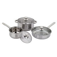 乐仕菲斯(RSFH)乐享生活三件套 RS301T 加厚不锈钢24CM带盖炒锅24CM汤锅16CM奶锅套装