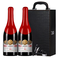 [2瓶皮盒套装]法国进口原装干红葡萄酒送礼14度750ml