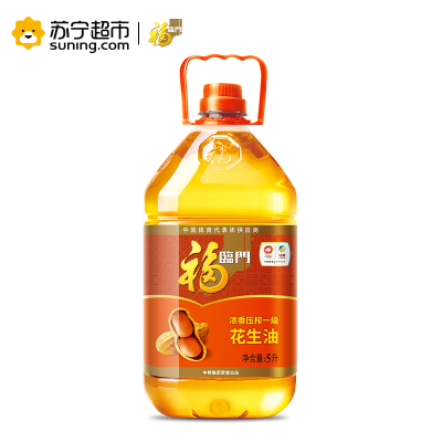 中粮福临门浓香花生油5L/桶家用食用油物理压榨一级花生