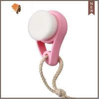 纳米竹炭洗脸刷双面洗脸刷软毛硅胶洗脸仪手动洁面刷抖音洗脸器 三维工匠 粉色镂空(白色刷头)