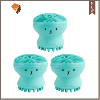 水母小章鱼洁面仪硅胶洗脸刷子器脸部清洁毛孔手动家用工具便携 三维工匠 绿色3个