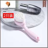 洗脸刷软毛洗脸器去黑头洗面刷个人清洁毛孔洗脸仪器手动洁面刷 三维工匠 2只装-樱花粉(买就送无痕粘钩)