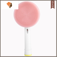 通用欧乐比B圆头电动牙刷洁面洗脸器清洁脸部双面硅胶洗脸刷头 三维工匠 粉红色面刷