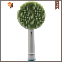 通用欧乐比B圆头电动牙刷洁面洗脸器清洁脸部双面硅胶洗脸刷头 三维工匠 香草绿面刷