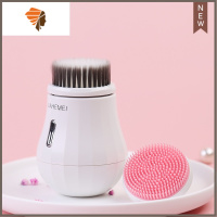 电动洁面仪女震动洗脸洗面机卸妆器网红毛孔清洁器硅胶刷 三维工匠 象牙白(软毛刷头+硅胶刷头)