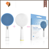 通用欧乐比B圆头电动牙刷洁面洗脸器清洁脸部双面硅胶洗脸刷头 三维工匠 蓝色+白色+精美礼盒面刷