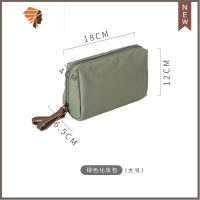 ins风化妆包女便携小包小号随身旅行口红补妆化妆品收纳袋子 三维工匠 绿色化妆包[大号优质]