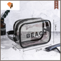 洗漱包女防水便携手提浴室澡堂洗澡拎包洗簌包洗浴游泳化妆收纳包 三维工匠 晴天-透明黑-小号化妆包