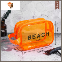 洗漱包女防水便携手提浴室澡堂洗澡拎包洗簌包洗浴游泳化妆收纳包 三维工匠 晴天-荧光橙-小号化妆包