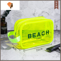 洗漱包女防水便携手提浴室澡堂洗澡拎包洗簌包洗浴游泳化妆收纳包 三维工匠 晴天-荧光绿-小号化妆包