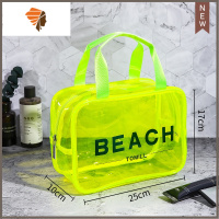 洗漱包女防水便携手提浴室澡堂洗澡拎包洗簌包洗浴游泳化妆收纳包 三维工匠 晴天-荧光绿-中号化妆包