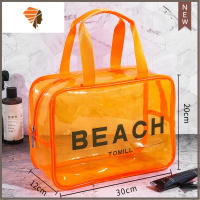 洗漱包女防水便携手提浴室澡堂洗澡拎包洗簌包洗浴游泳化妆收纳包 三维工匠 晴天-荧光橙-大号化妆包