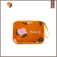 化妆包桌面化妆品收纳旅行透明大容量收纳袋盒洗漱包品便携 三维工匠 橘子黄-小号