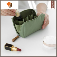 化妆包2021新款超火韩版小号便携化妆品收纳包迷你分格口红彩妆袋 三维工匠 军绿色[14*5*9厘米]