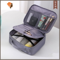 化妆包女大容量简约旅行出差便携男式小号手提洗漱化妆品收纳包盒 三维工匠 A款[新升级]--灰色