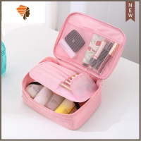 化妆包女大容量简约旅行出差便携男式小号手提洗漱化妆品收纳包盒 三维工匠 A款[新升级]--粉色
