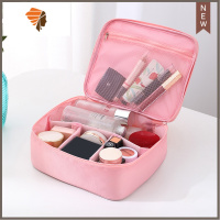 化妆包女大容量简约旅行出差便携男式小号手提洗漱化妆品收纳包盒 三维工匠 B款[新升级]--粉色