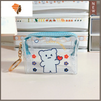 化妆包小号便携随身零钱包女迷你可爱韩国钥匙收纳包口红包透明 三维工匠 爱心小熊 默认