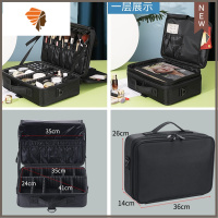 化妆包女大容量新款便携手提化妆师跟妆多功能旅行化妆品收纳箱包 三维工匠 中号 单、双肩
