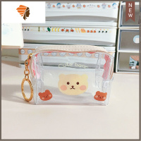 化妆包小号便携随身零钱包女迷你可爱韩国钥匙收纳包口红包透明 三维工匠 三只小熊 默认