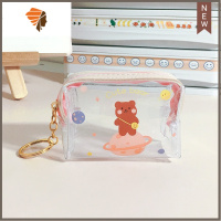 化妆包小号便携随身零钱包女迷你可爱韩国钥匙收纳包口红包透明 三维工匠 星球小熊 默认