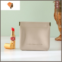 ins超火化妆包小号女便携耳机保护套迷你饰品小包杂物口红收纳包 三维工匠 皮卡其