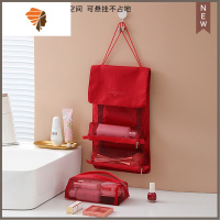 化妆包2021ins风超火防水便携女旅行大容量洗漱包品收纳袋盒 三维工匠 波尔多红