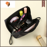 旅行户外随身防水化妆包韩国口红包便携简约手拿包立体小号化妆包 三维工匠 黑色黑里布