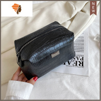 复古化妆包多功能旅行收纳包大容量防水洗漱包包中包浴包 三维工匠 黑色鳄鱼纹