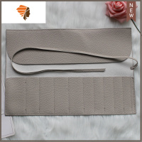 化妆刷收纳包卷袋 便携款折叠软皮卷式化妆刷包空套10孔收纳 三维工匠 10孔灰白色 其它材质化妆包