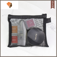 口红包唇釉气垫补妆包出差旅行便携化妆包大容量洗漱网纱收纳包袋 三维工匠 中号1个送1个小号 掌柜推荐