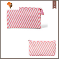 可爱三件套化妆包防水洗漱包便携学生收纳包口红袋美容店赠品包包 三维工匠 中号+小号 粉条纹